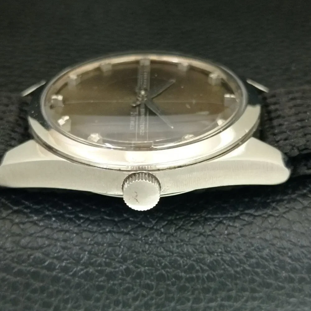 Vintage 1970 Citizen Manual Wound Mens Silver Watch W/Date & Patina accents